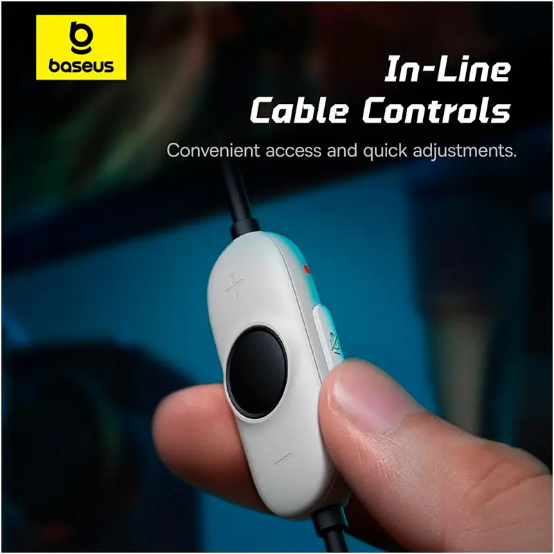 Накладные наушники Baseus  GoPlay 1+ Max Gaming Wired Headphones, 7.1 VSS, USB, white - фото 11