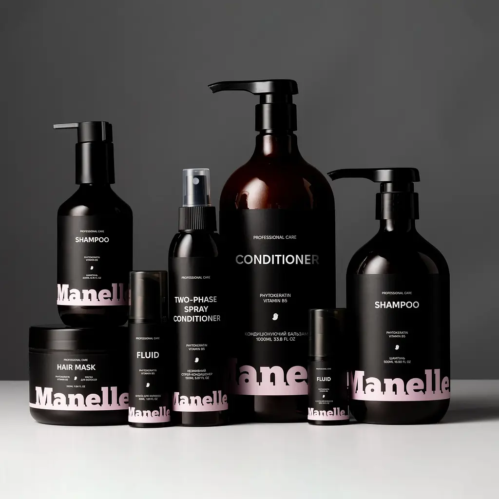 Безсульфатний кондиціонер для волосся Manelle Рrofessional care Phytokeratin vitamin B5 200 мл - фото 5