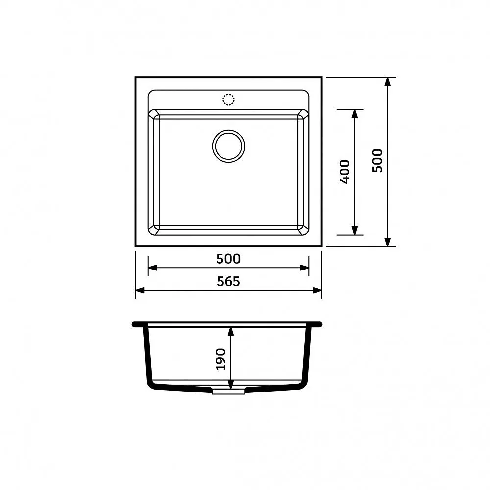 Кухонна мийка Adamant STEP avena 565x500x190 мм, без крила 56,5 см - фото 2