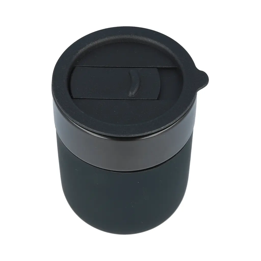 Кофейные чашки 295 мл с крышками OldBro Cute Travel Mugs с защитным силиконовым чехлом Black - фото 2