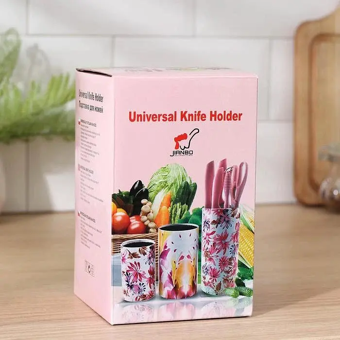 Підставка для ножів з наповнювачем із волокна універсальна Granite Knife Holder, Kitchen Master Чорний 85716 - фото 6