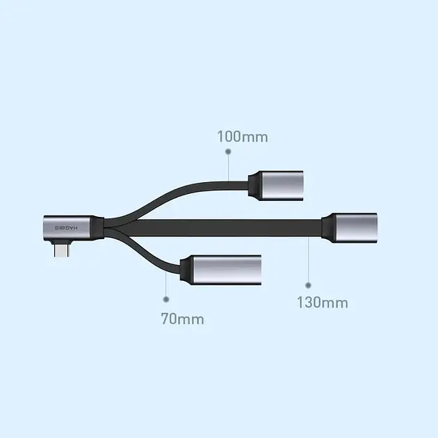 USB-хаб HAGiBiS USB Type-C ACL05 Grey - фото 2