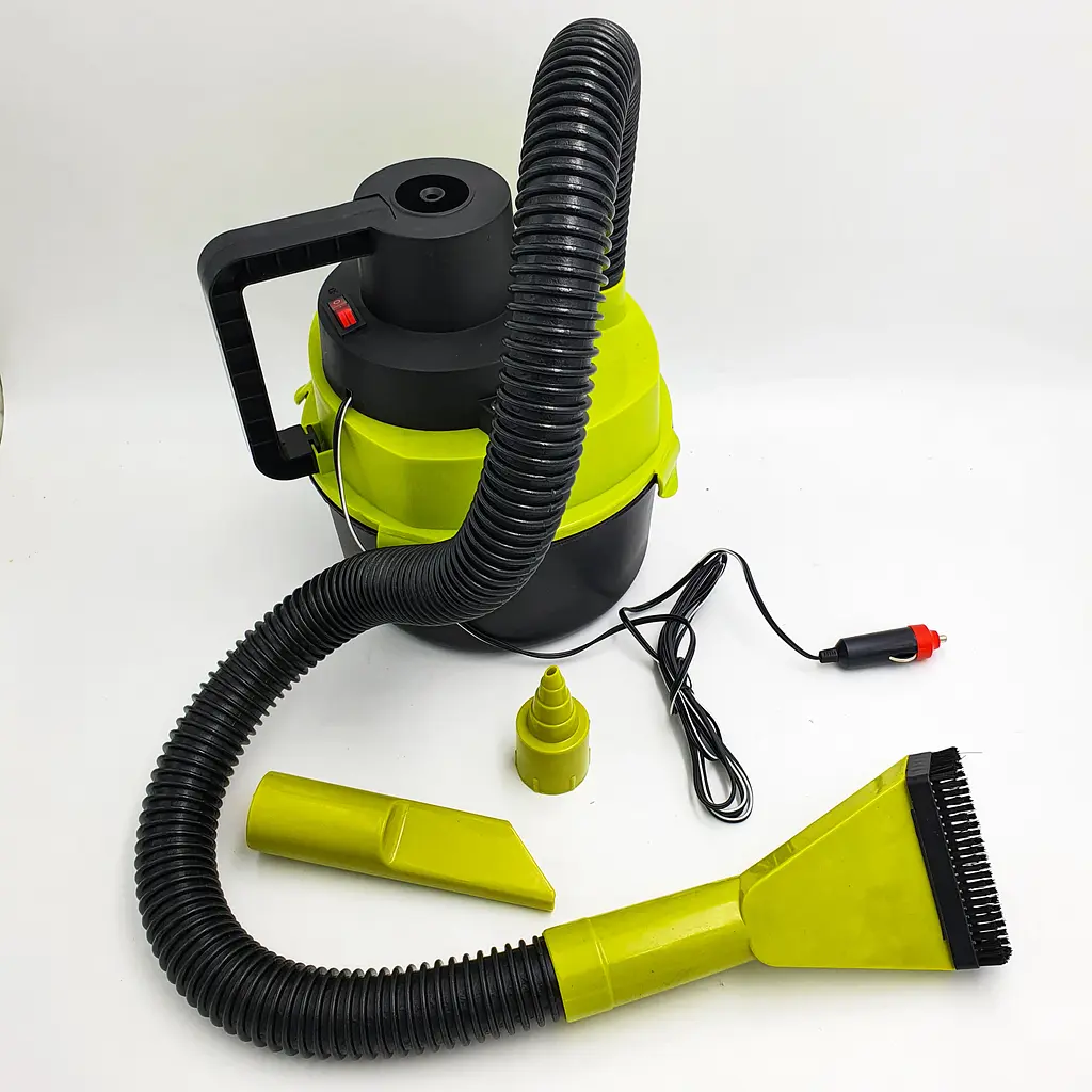 Автомобільний пилосос із функцією насоса 2 в 1 від прикурювача 12В Black Wet & Dry Auto Vacuum Cleaner зелений - фото 2