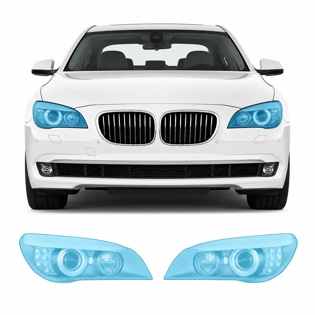 Антигравійна захисна бронеплівка за лекалами для BMW 7 Series F01/F02 2008-2015 - оптика (фари та ПТФ)
