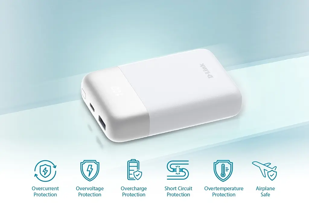 Акумулятор портативний літій-іонний D-Link Power Bank 10000мА*рік 18Вт 1xUSB-A, 1xUSB-C, білий - фото 3
