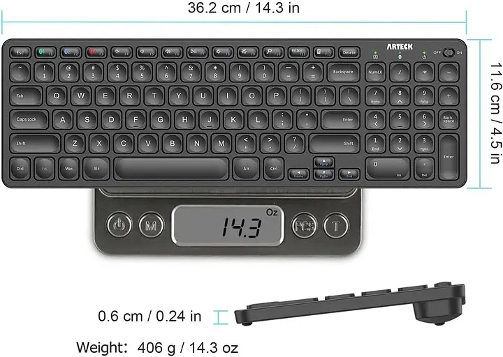 Універсальна багатофункціональна Bluetooth-клавіатура Arteck HB305-2 - фото 3