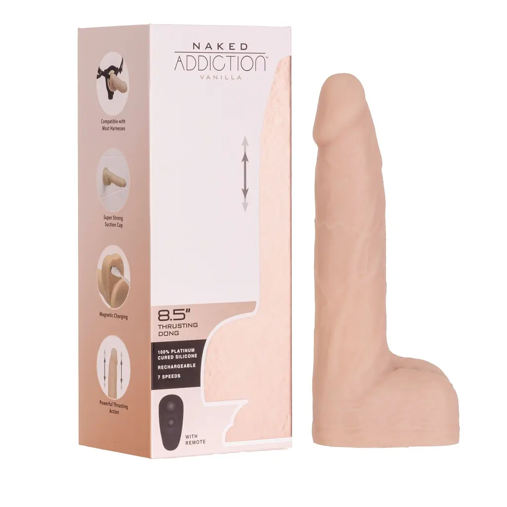 Фалоімітатор Addiction Naked Addiction 8.5” Thruster із пульсацією, 21,6 см - фото 12