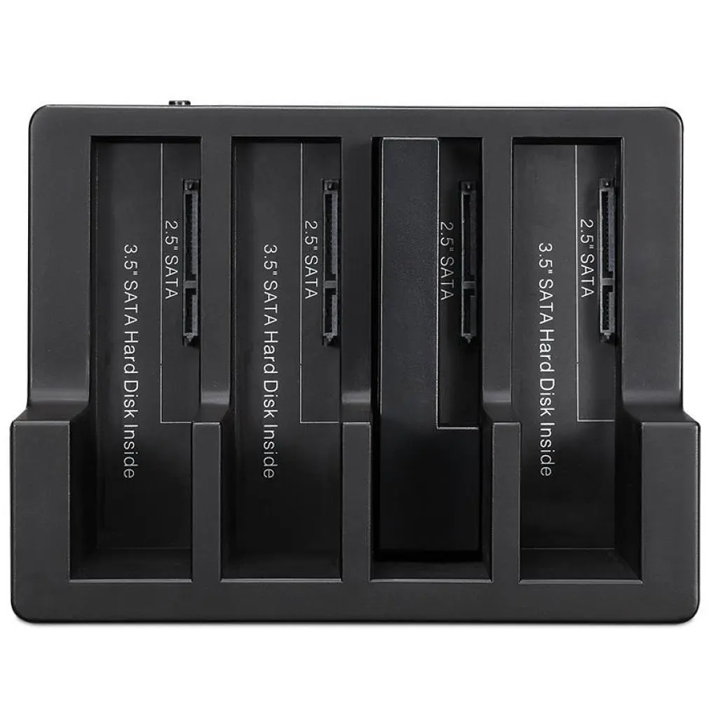 Зовнішня кишеня Maiwo клонов. для 4*HDD 2,5"/3,5" SATA/SSD через USB3.0 безгвинтов. кріпл. пластик чорн. (K3094A) - фото 3