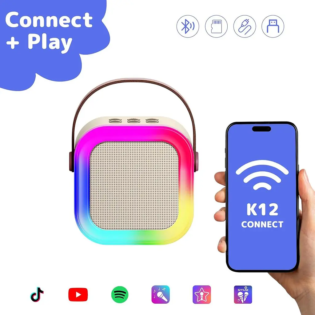 Караоке-система Fede з Bluetooth колонкою та бездротовими мікрофонами - фото 2