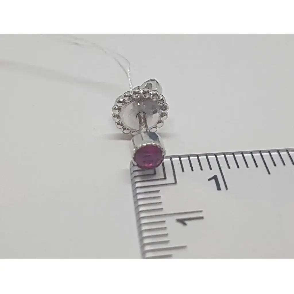 Срібні пуссети Лазурит з фіанітами. 28403Р ЗЕЛ рожевий - фото 3