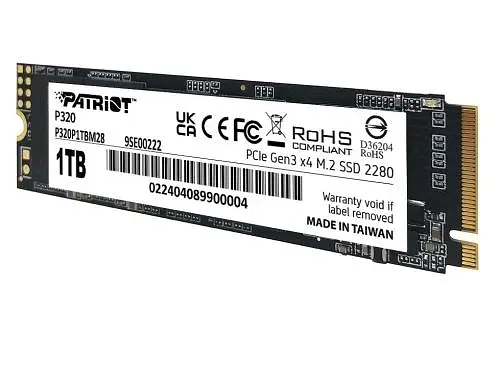 Твердотільний накопичувач SSD Patriot 1Tb, P320, PCI-E 3.0 x4, M.2 2280, 3D TLC, 3000/2200 МБ/с teh0019785 - фото 4