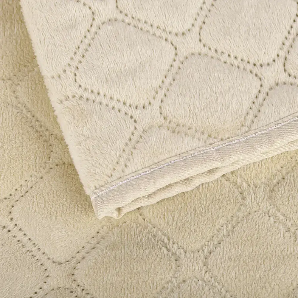Покривало ТЕП велюрове Velour Ромб прямий 180x240 см бежеве - фото 6