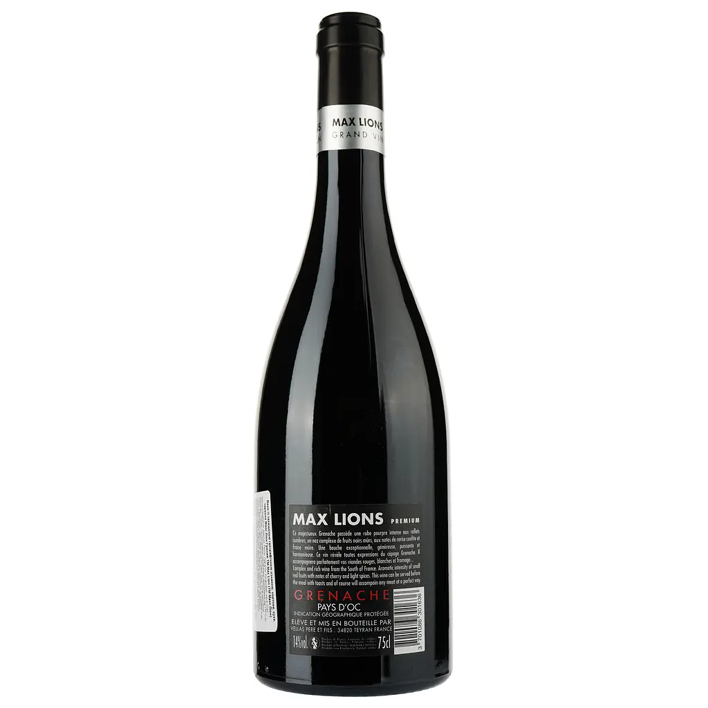 Вино Max Lions Grenache IGP Pays D'Oc, красное, сухое, 0,75 л - фото 2