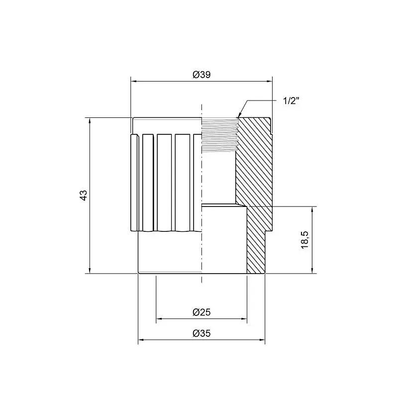 Муфта PPR Thermo Alliance 25х1/2" ВР DSB203