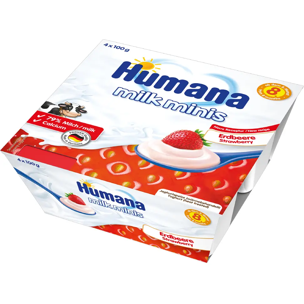 Продукт кисломолочный Humana Клубника Milk Minis 400 г (4 шт. x 100 г) - фото 2
