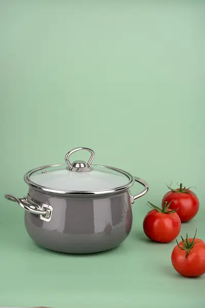 Кастрюля эмалированная Infinity Grey, со стеклянной крышкой, 18 см, 2,9 л, серый (6667318) - фото 2