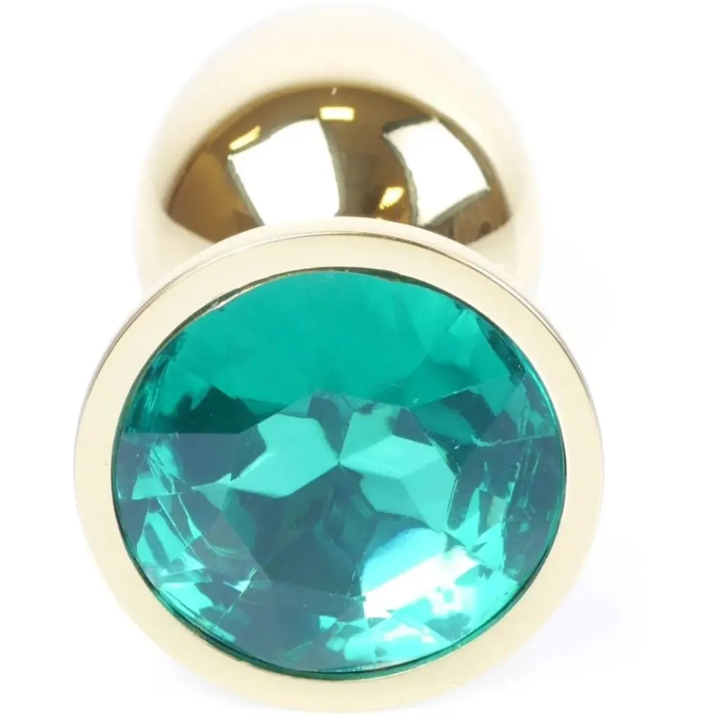Анальна пробка Boss Of Toys Boss Series - Jewellery Gold Plug Green S, BS6400024, Золотий / Зелений - фото 2