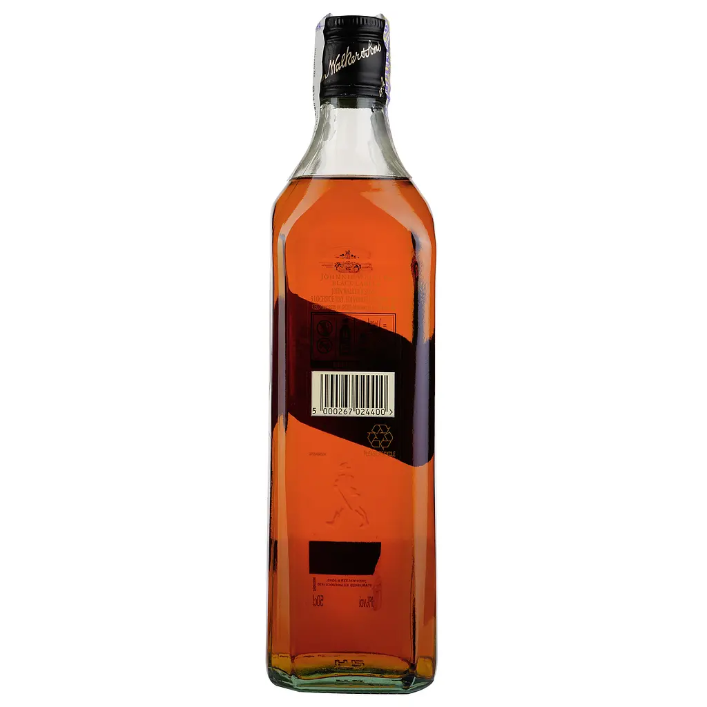 Віскі Johnnie Walker Black label Blended Scotch Whisky, 0,5 л, 40% - фото 2