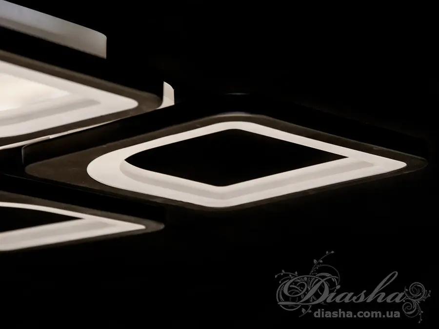 Світильник стельовий LED Diasha S8060/4BK, 80W, 3200K-6000K, чорний метал, сучасний стиль, з пультом, димером - фото 4