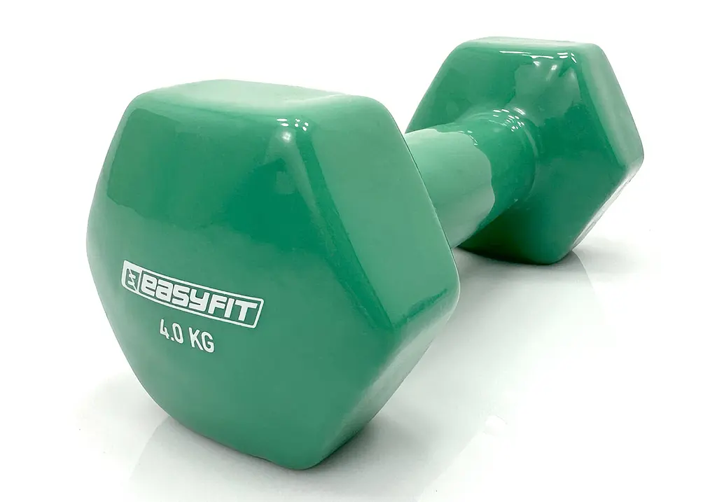 Гантель для фітнесу 4.0 кг EasyFit із вініловим покриттям зелена (EF-0040-GN)