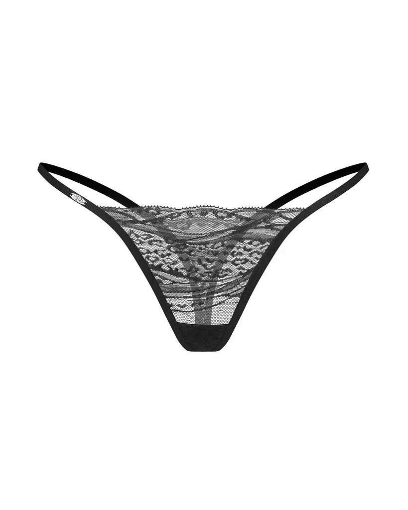 Комплект стрингов Obsessive Clara L/XL 2 шт (черный) - фото 16