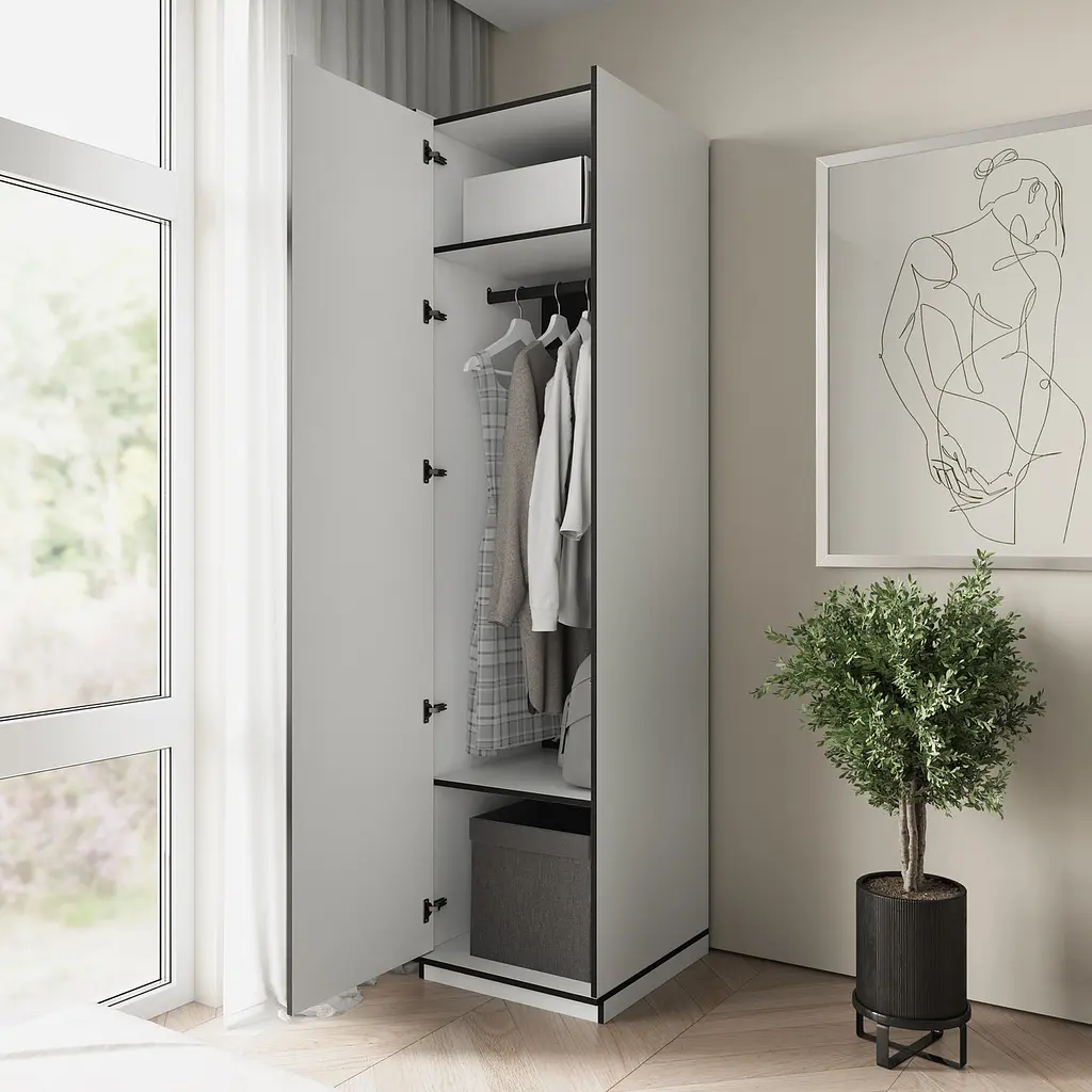 Пенал для дому Flamecame зі штангою у спальню FR-12 Антрацит - фото 2