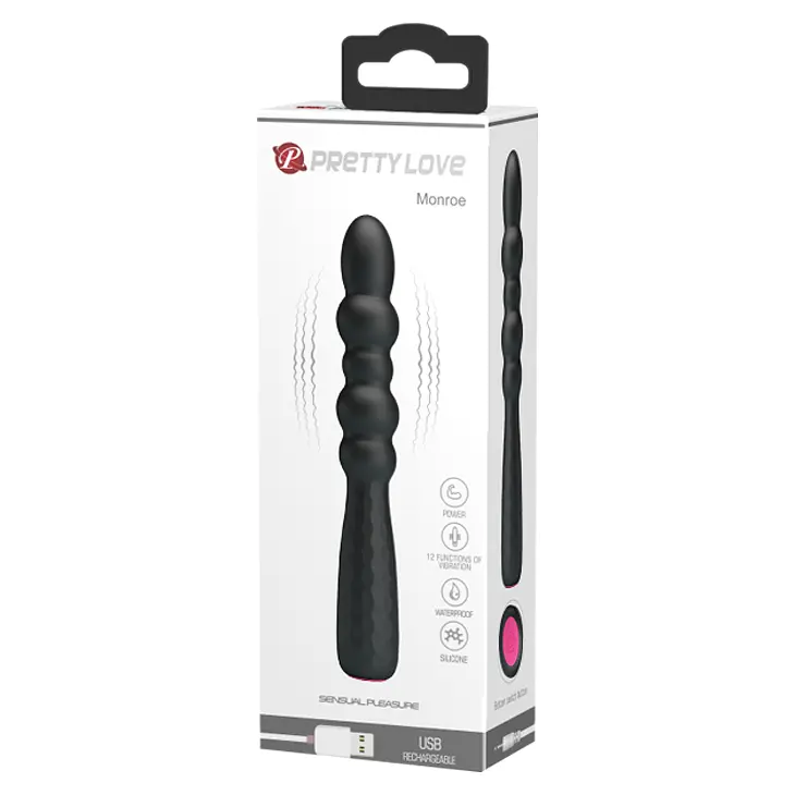 Вібратор Pretty Love Monroe Vibrator Black, 18,5 см, чорний - фото 8