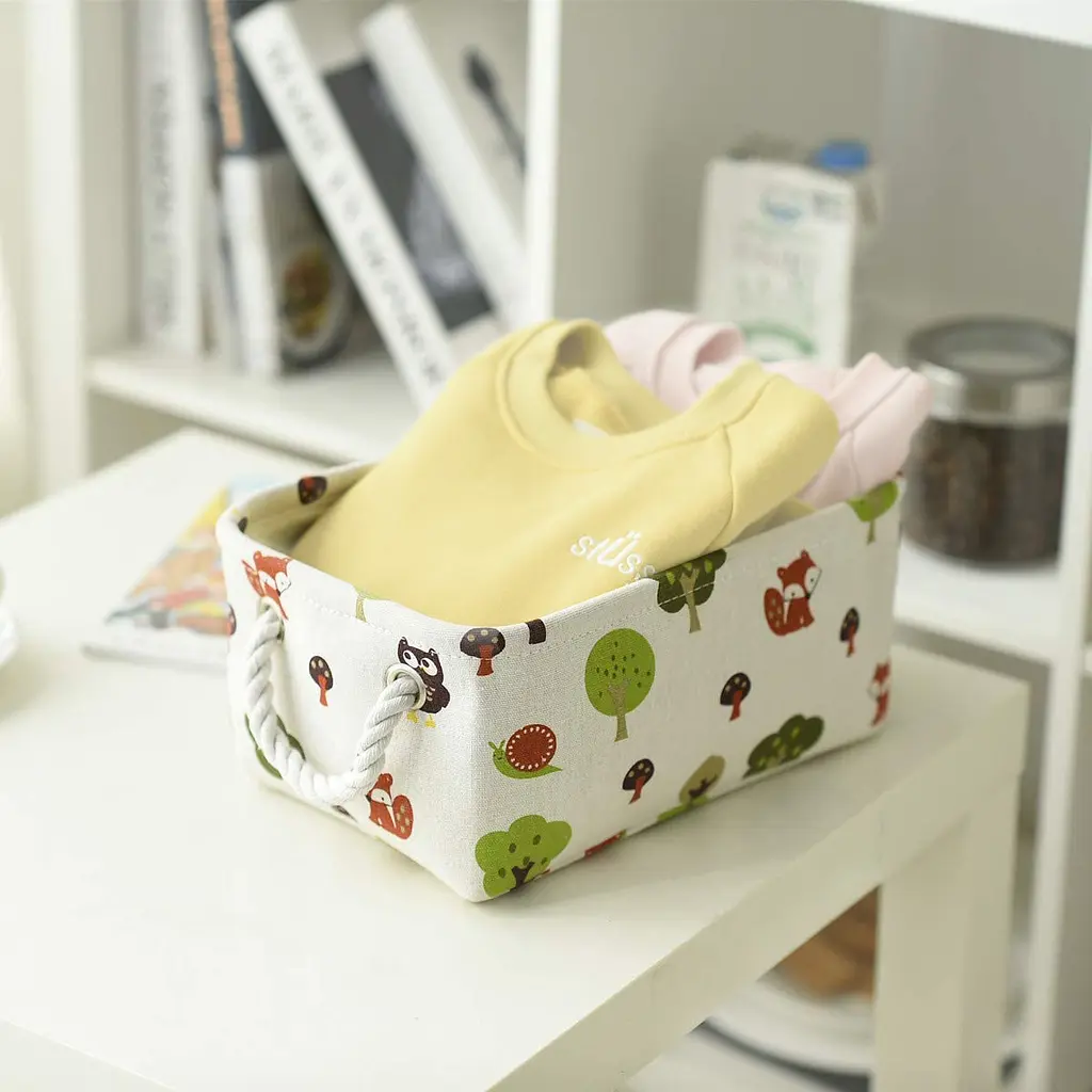 Ящик для зберігання з ручками МВМ My Home S текстильний, 200х300х130 мм, білий (TH-11 S WHITE) - фото 2