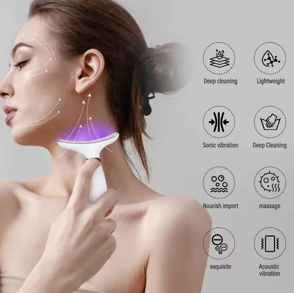  Масажер для шиї та обличчя з підігрівом NeckLift Pro 7 в 1 LED - фото 3