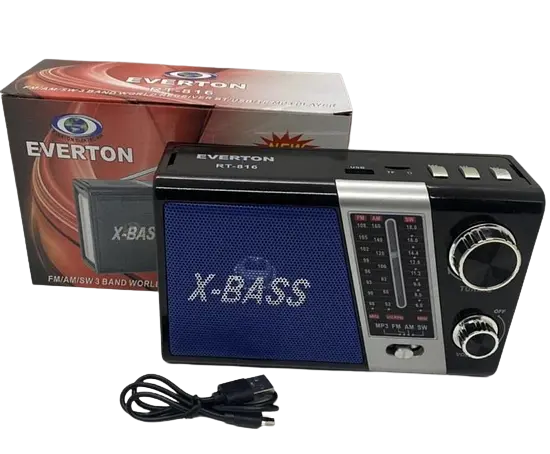 Акумуляторний радіоприймач Everton RT-816 з ліхтарем Bluetooth FM USB SD (1756375709) - фото 2