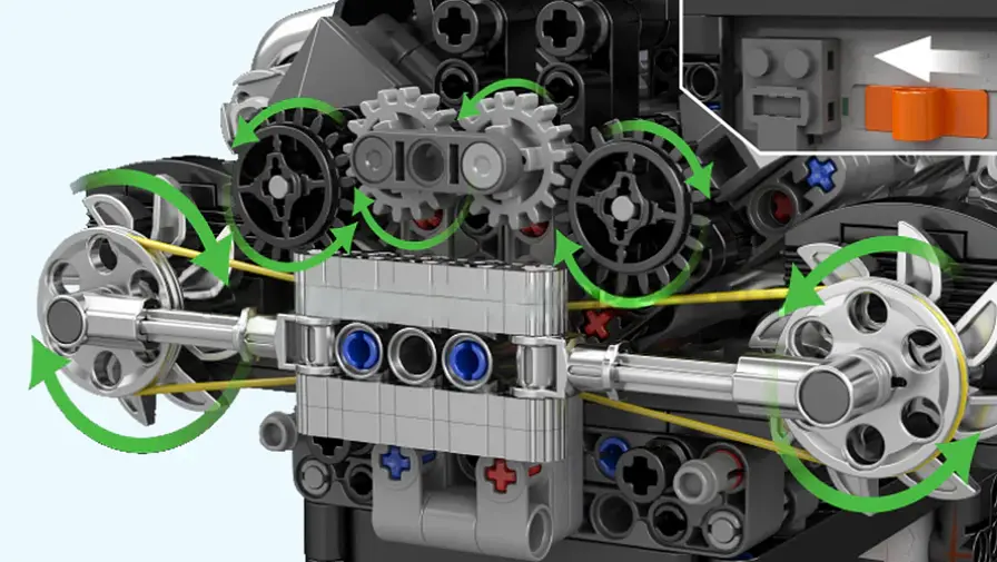 Конструктор двигун Mould King PAGANI Turbocharged V12 Engine моторозований для дітей та дорослих 761 деталей - фото 5