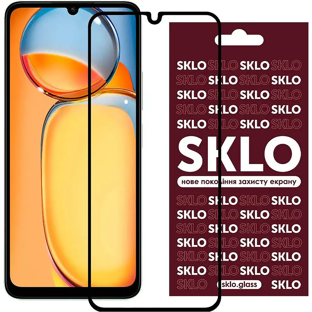 Захисне скло SKLO для Redmi 13C/Poco C65 Full 3D Glass Black [111513] - фото 2