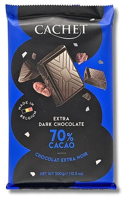 Темний шоколад Cachet Extra Dark 70% какао 300 г (5412956216452)