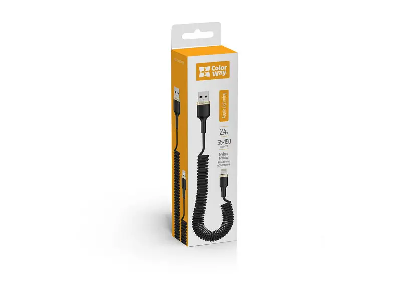 Кабель ColorWay USB - Lightning 1m Black (CW-CBUL051-BK) - фото 4
