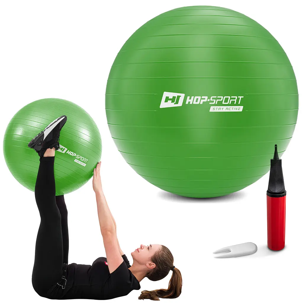 Фітбол Hop-Sport 65см зелений + насос 2020 - фото 4