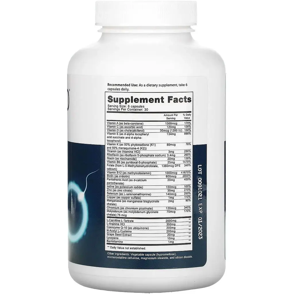 Репродуктивное здоровье мужчин Fairhaven Health Clinical Grade Fertility Supplement 180 капсул - фото 2