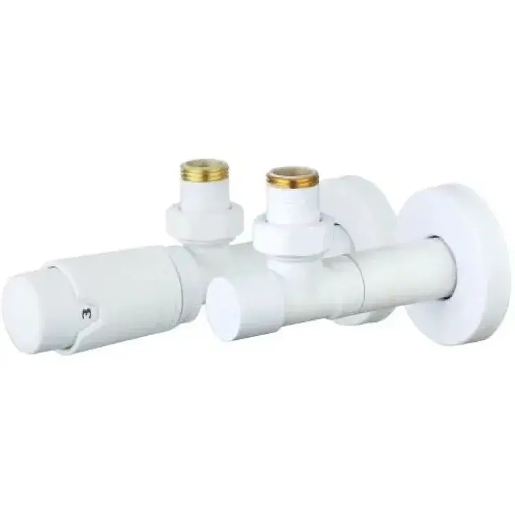 Комплект дізайн кранов Arttidesign с термоголовкой 1/2”x1/2” білий матовий