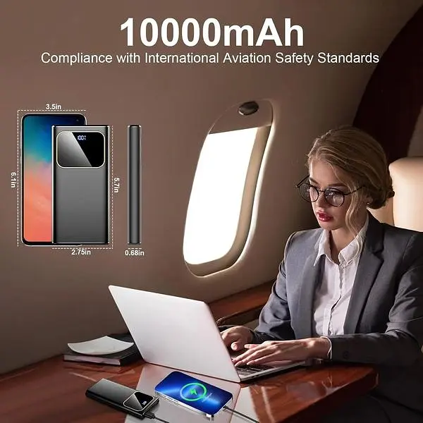 Портативний зарядний пристрій швидка зарядка 10000 мАг потужністю 22,5 Вт USB C вхід та вихід - фото 4