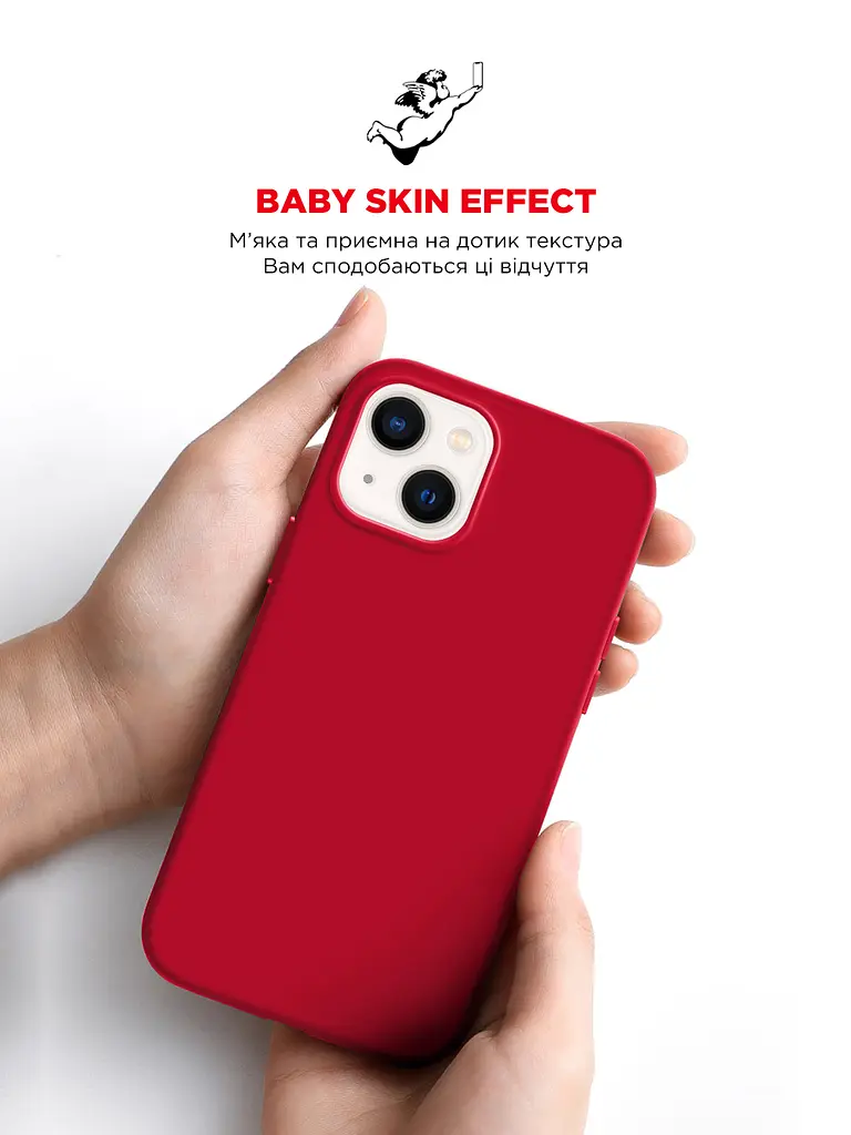 Силиконовый чехол для Apple iPhone 14, ICON2 Case, красный, противоударный, панель, защита всего корпуса, матовая поверхность Soft Touch, выступает над дисплеем, совместим с защитными стеклами и пленками, с микрофиброй, ArmorStandart (ARM63594) - фото 8