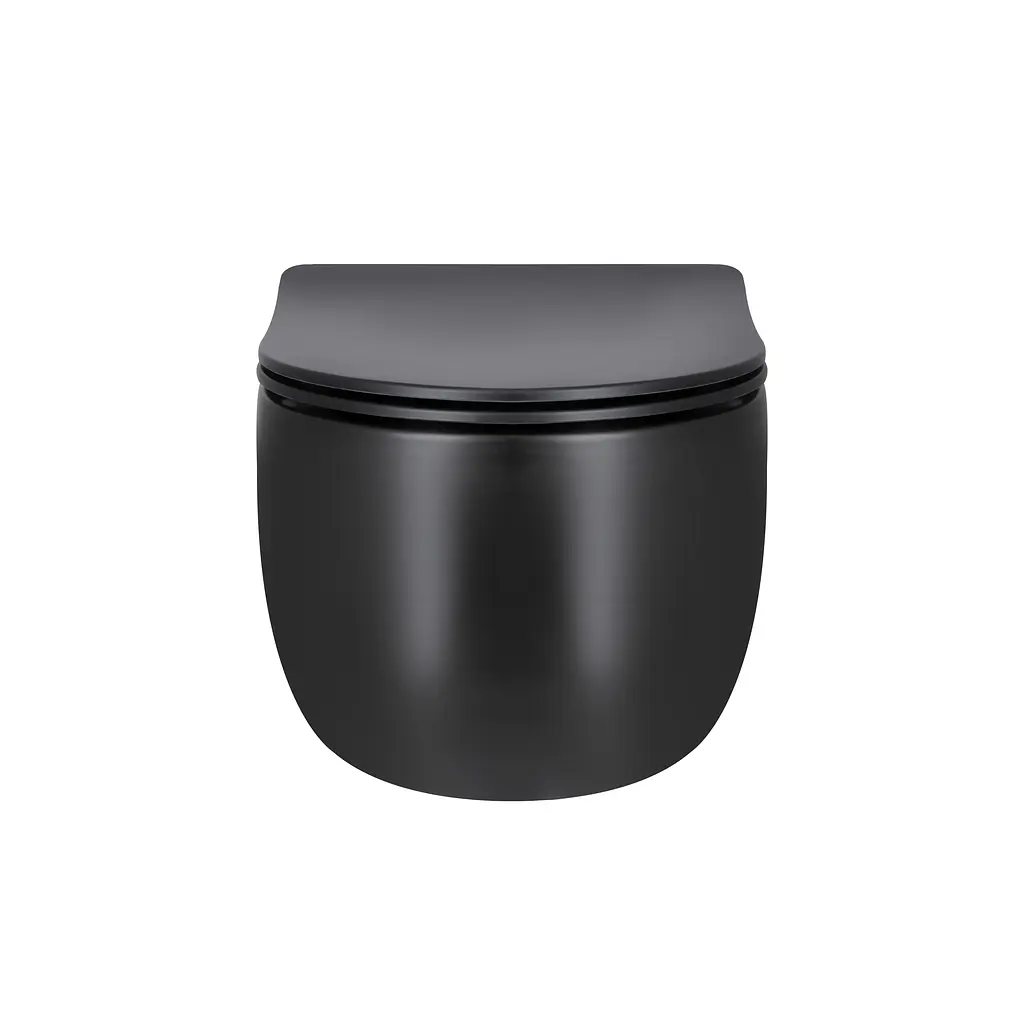 Унитаз подвесной Qtap Taurus безободковый с сиденьем Soft-close QT2433084EUQMB, Черный матовый - фото 5
