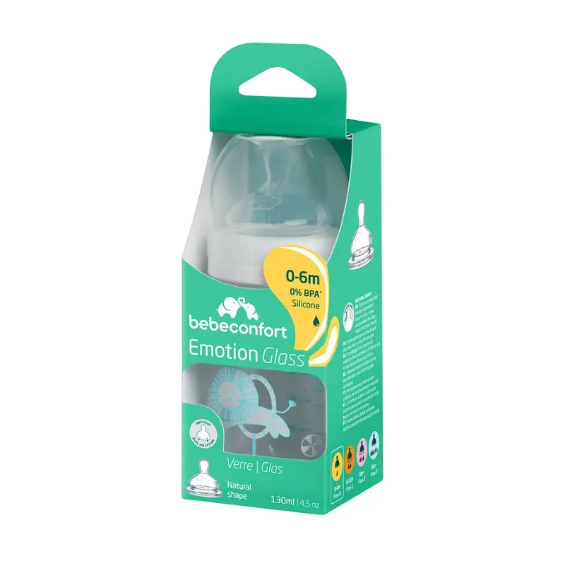 Пляшечка для годування скляна Bebe Confort Emotion Glass Bottle, 130 мл, біла (3102201940) - фото 3
