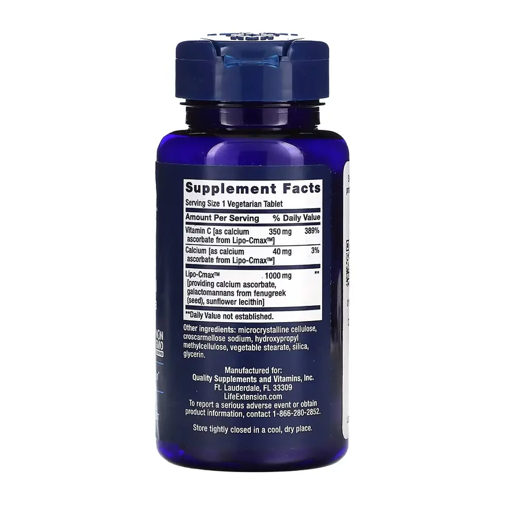 Вітамін C 24-годинна формула з кальцієм Life Extension Vit C 24-Hour Liposomal Hydrogel™ Form 60 пігулок - фото 2