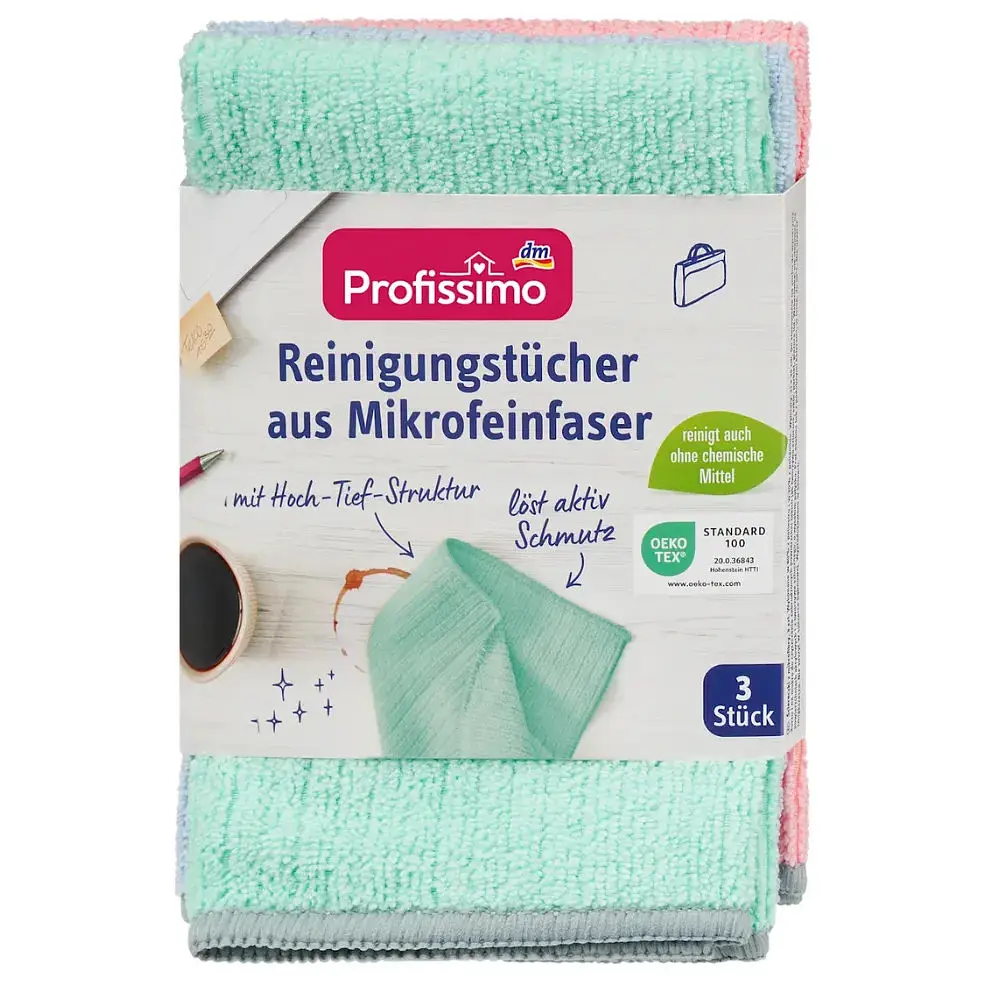 Серветки для чищення з мікротонкого волокна Profissimo Reinigungstücher aus Mikrofeinfaser, 3 шт, від DenkMit