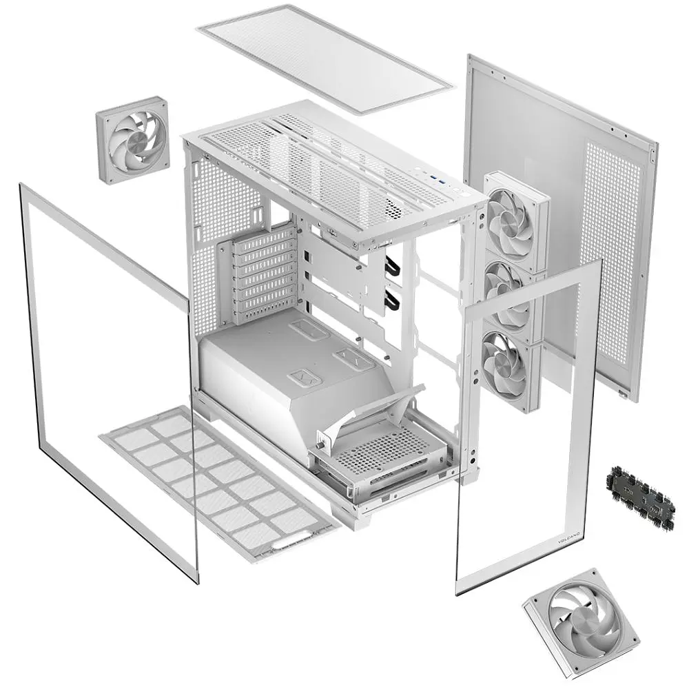 Корпус Modecom VOLCANO STELLAR ARGB MIDI 5x120 мм fans WHITE без БЖ ATX (AT-STELLAR-5F-ARGB-20) - фото 2