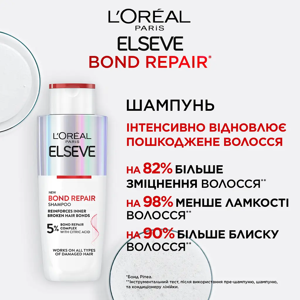 Шампунь для відновлення пошкодженого волосся L'Oreal Paris Elseve Bond Repair 200 мл - фото 3
