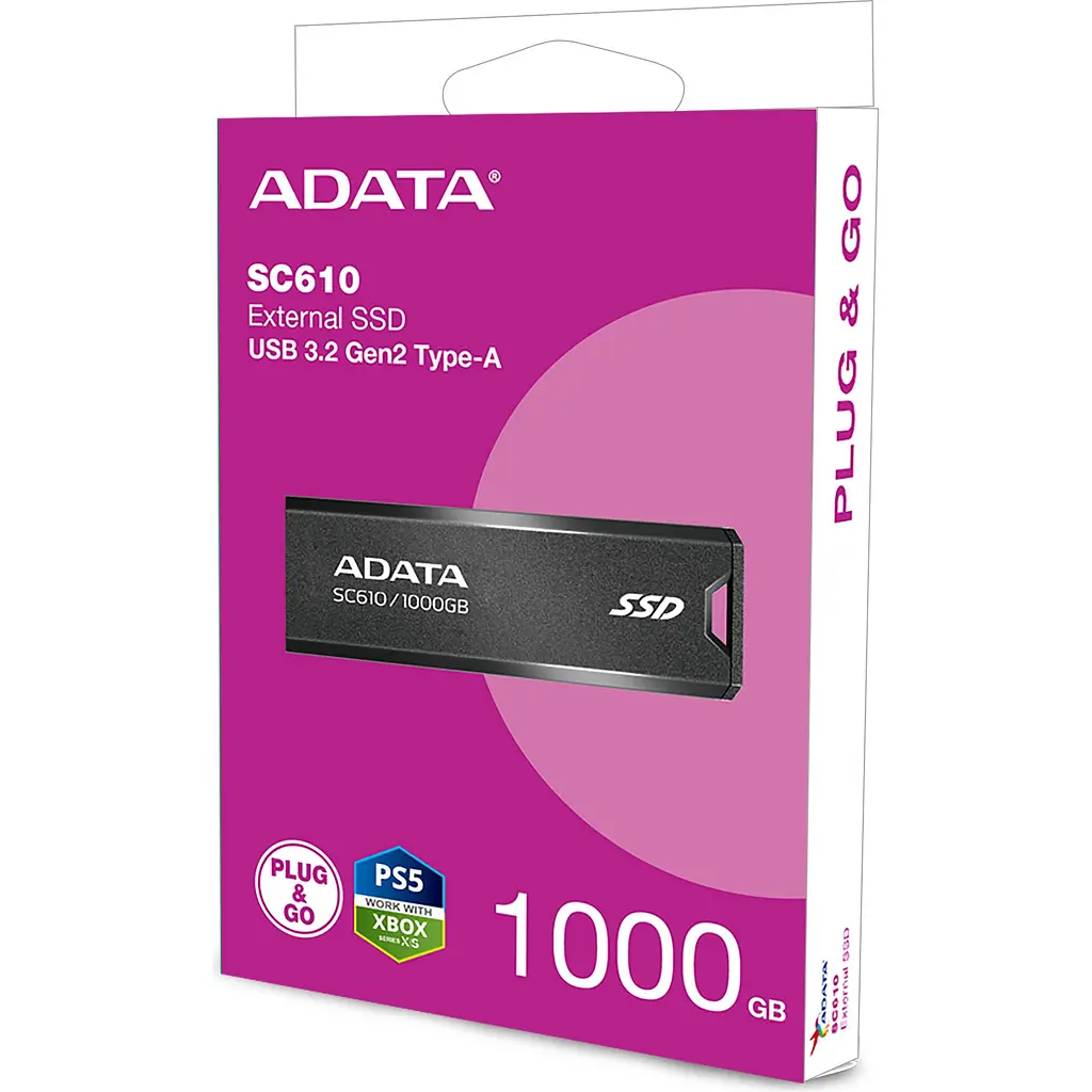Зовнішній SSD накопичувач ADATA SC610 1TB Black (SC610-1000G-CBK/RD) [155352] - фото 10