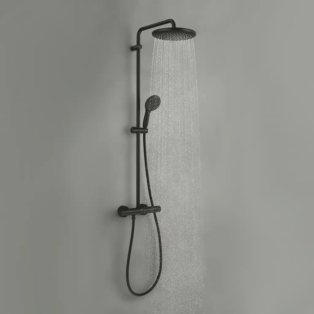 Душевая система термостатическая Grohe QuickFix Vitalio Start System 250 266772431, Черный матовый - фото 8