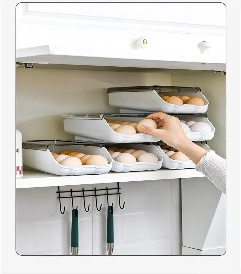 Контейнер - лоток для зберігання яєць EGG TRAY Органайзер для холодильника на 14 яєць - фото 2
