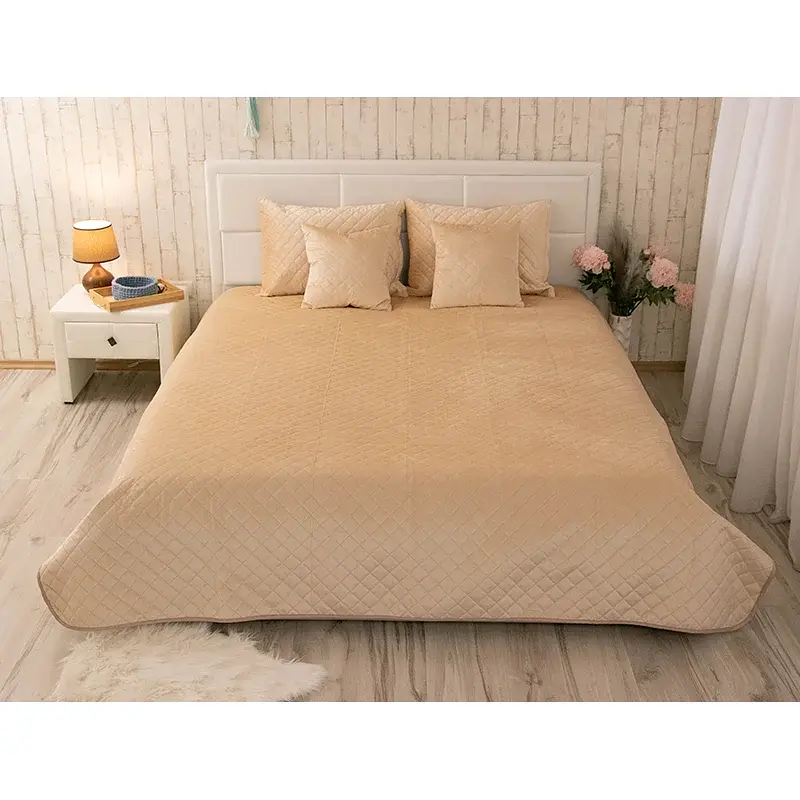 Двостороння декоративна подушка Руно Velour Beige ромб 40х40 см бежева - фото 7