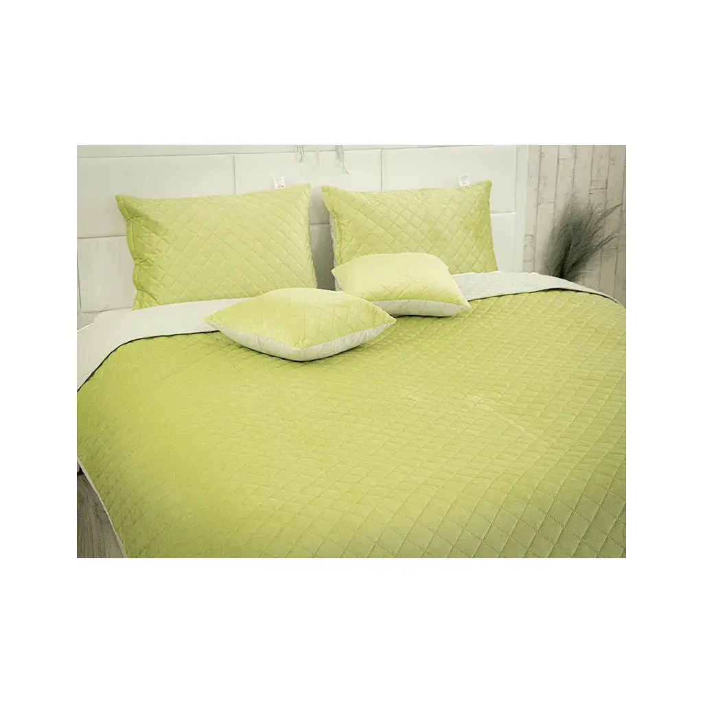 Покривало Руно Olive Green ромб велюр 220х240 (330.55_Olive Green ромб) - фото 3